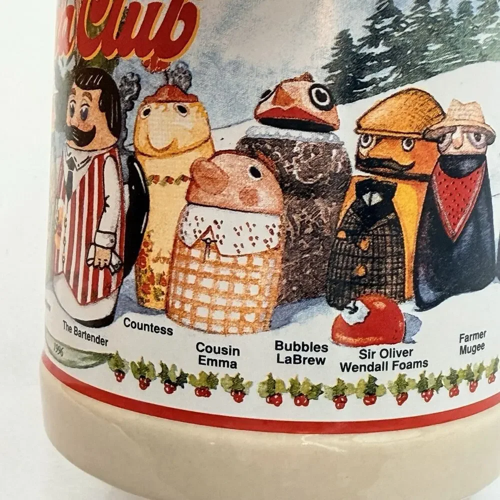 Vintage 90s Webco Utica Club Characters Beer Stein Mug FX Matt Brewing Company